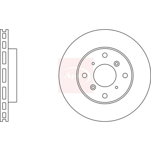 Apec 2 x Vented Front Brake Discs DSK667