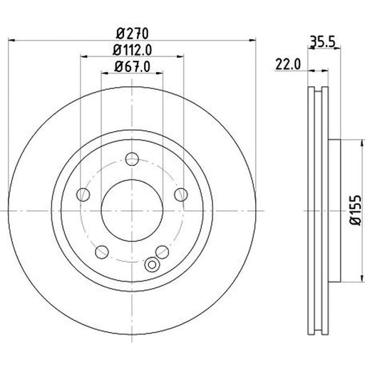 Mintex 2 x Front Brake Discs MDC1653