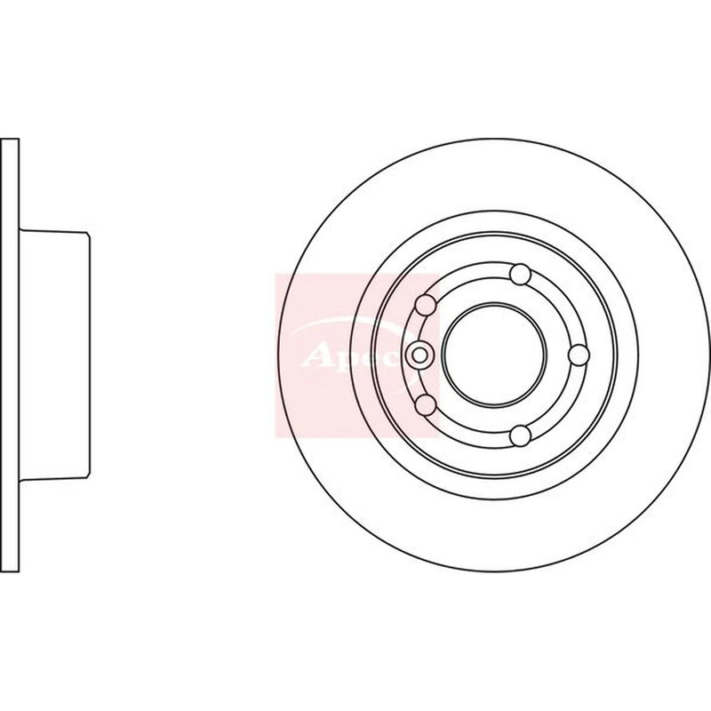Apec 2 x Solid Rear Brake Discs DSK952