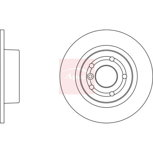 Apec 2 x Solid Rear Brake Discs DSK952