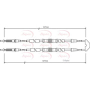 Apec Handbrake Cable Left Rear CAB1497