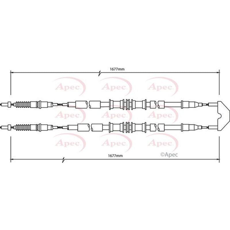Apec Handbrake Cable Left Rear CAB1497