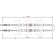 Apec Handbrake Cable Left Rear CAB1497
