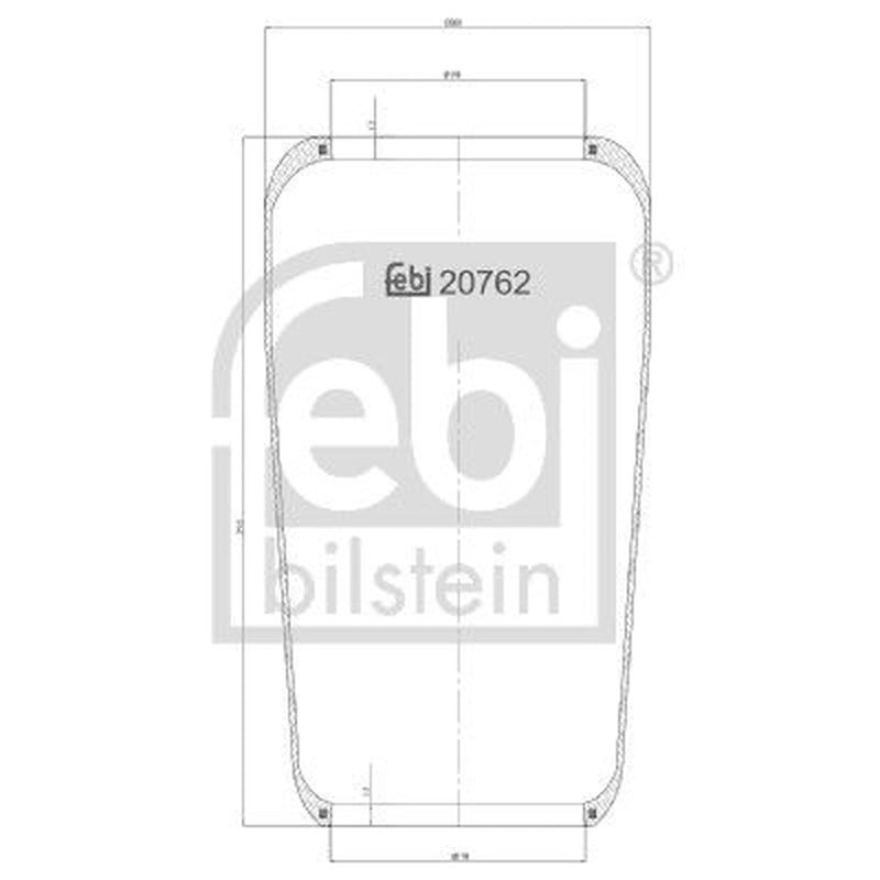 Febi Air Suspension Bellow 198mm 20762
