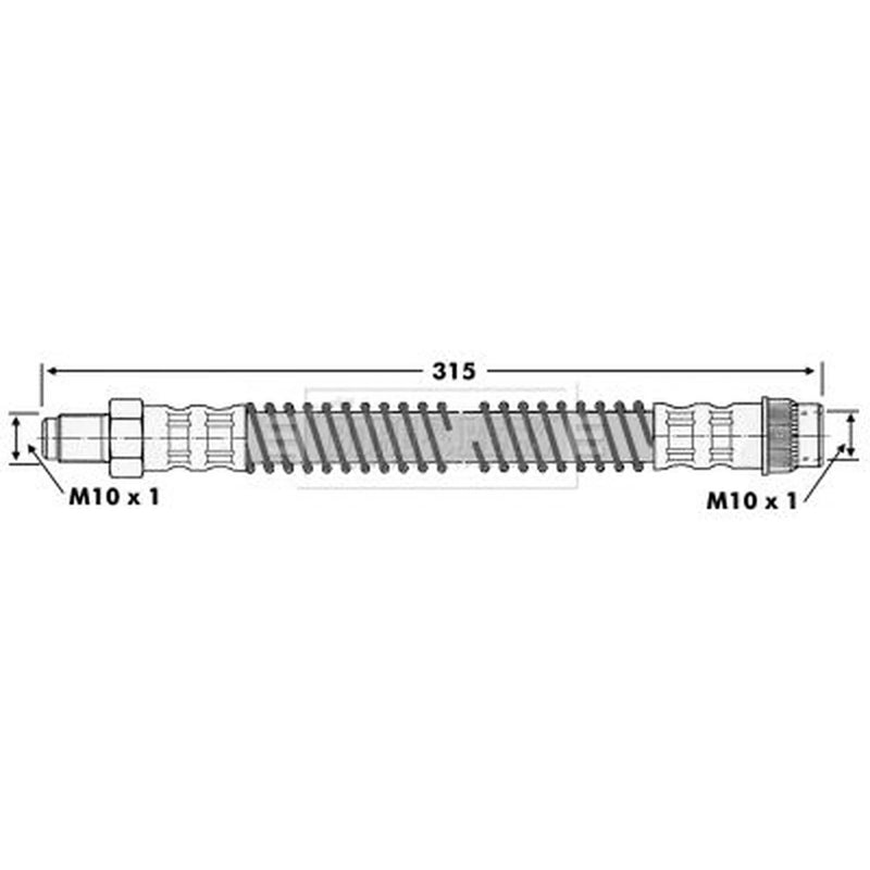 Borg & Beck Brake Hydraulic Hose Line Front Left BBH6255
