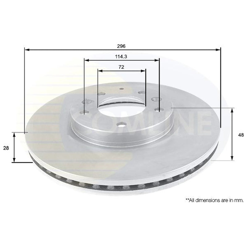 Comline 2 x Internally Vented Front Brake Discs ADC0459V