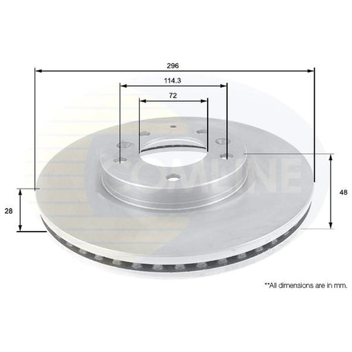 Comline 2 x Internally Vented Front Brake Discs ADC0459V