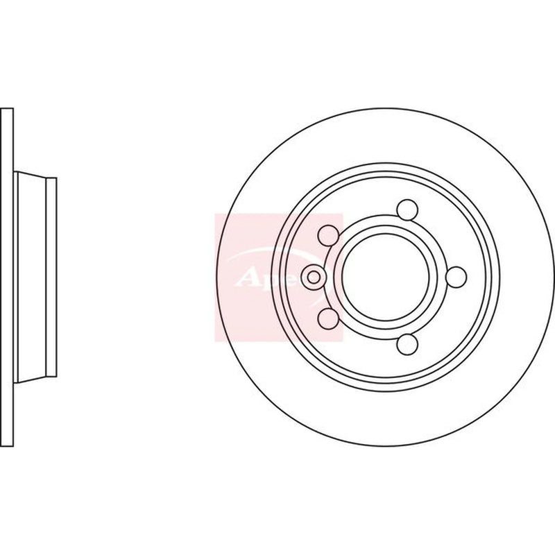 Apec 2 x Solid Rear Brake Discs DSK710