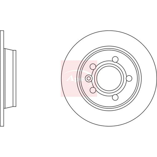 Apec 2 x Solid Rear Brake Discs DSK710