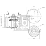 Febi Air Suspension Bellow 273mm Front Left 183440