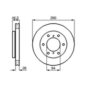 Bosch 2 x Vented Front Brake Discs 0 986 478 990