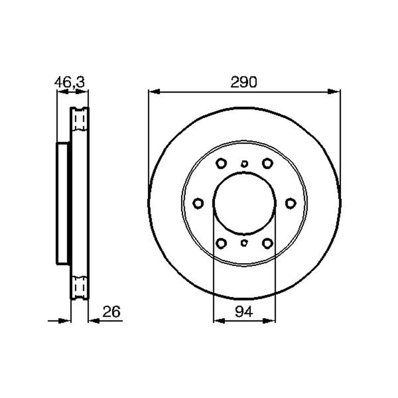 Bosch 2 x Vented Front Brake Discs 0 986 478 990
