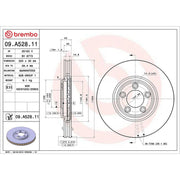 Brembo 2 x Internally Vented Front Brake Discs 09.A528.11