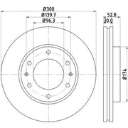 DON 2 x Internally Vented Front Brake Discs PCD12341