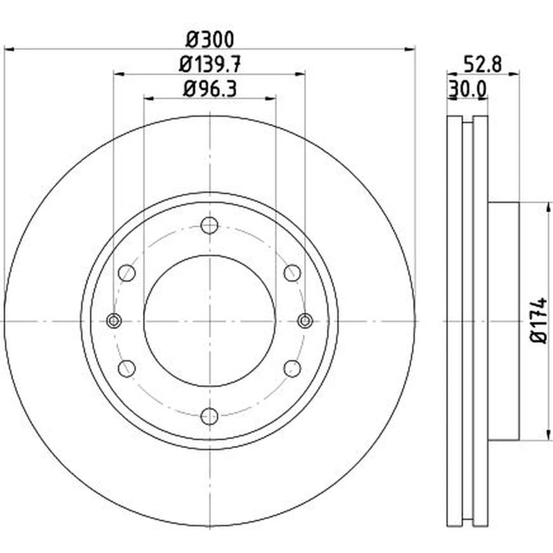DON 2 x Internally Vented Front Brake Discs PCD12341