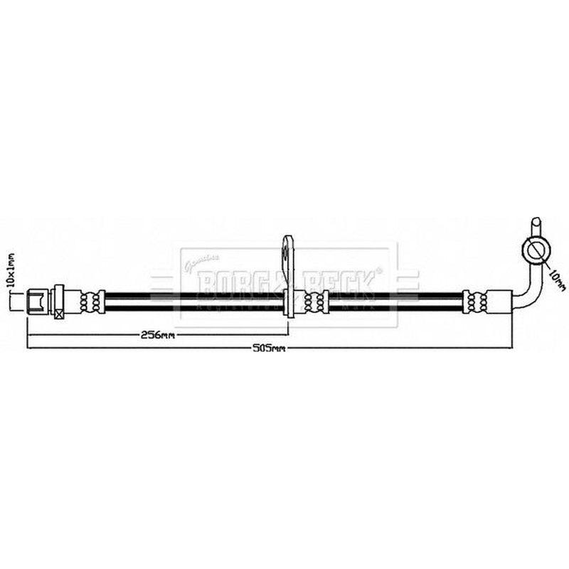 Borg & Beck Brake Hydraulic Hose Line Rear BBH8244