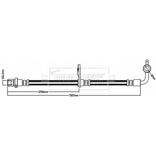 Borg & Beck Brake Hydraulic Hose Line Rear BBH8244