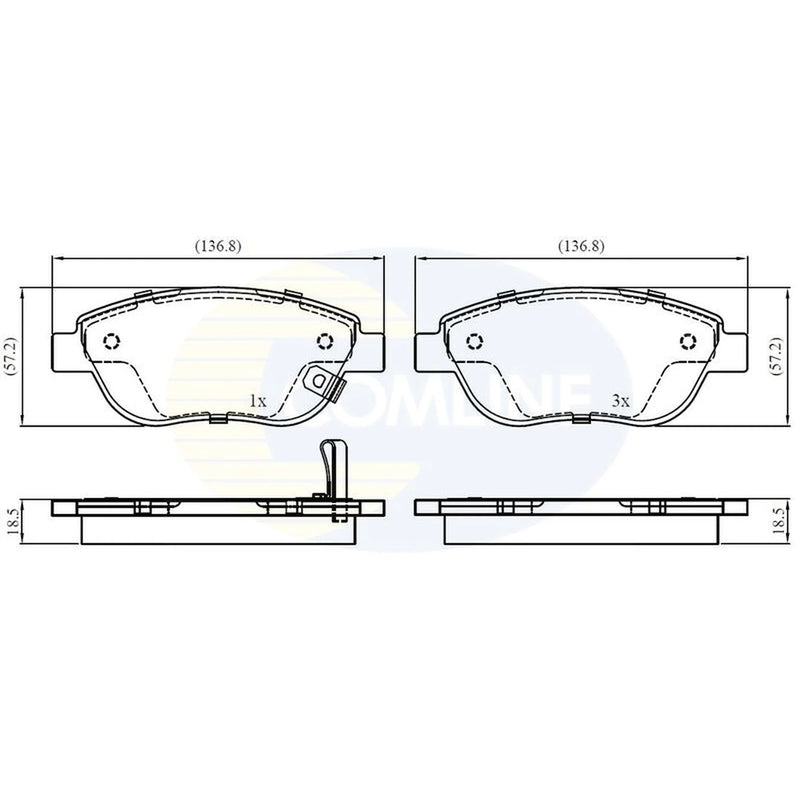 Comline 4 x Front Brake Pad Set CBP31038