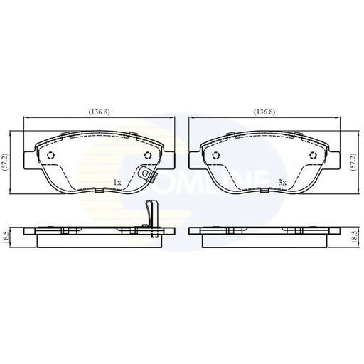 Comline 4 x Front Brake Pad Set CBP31038