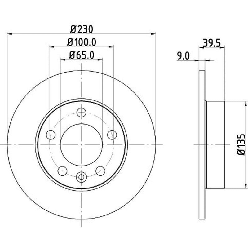 DON 2 x Solid Rear Brake Discs PCD10032