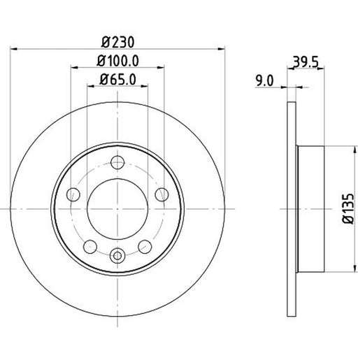 DON 2 x Solid Rear Brake Discs PCD10032