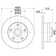 DON 2 x Solid Rear Brake Discs PCD15021