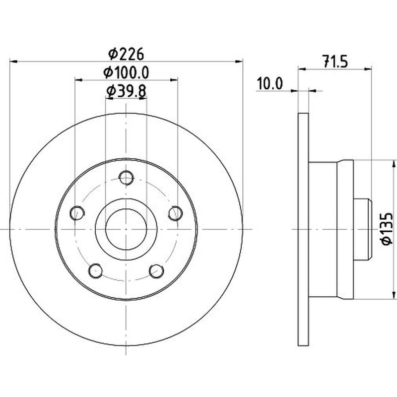 DON 2 x Solid Rear Brake Discs PCD15021