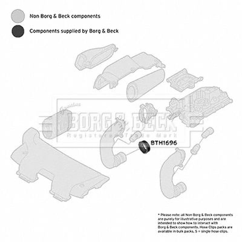Borg & Beck Intercooler Turbo Charge Air Hose BTH1696