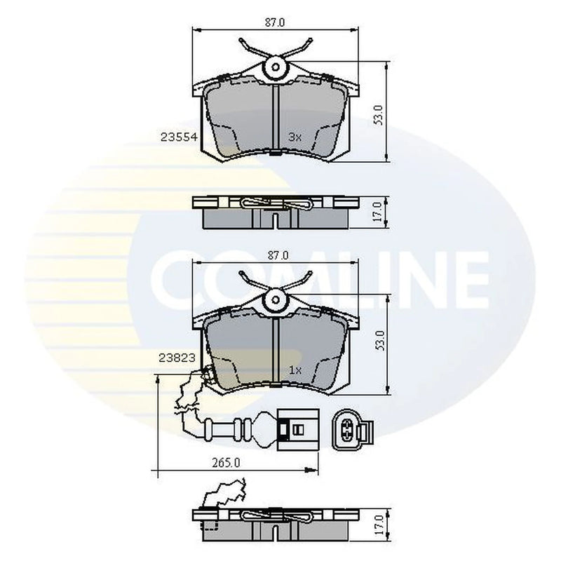 Comline 4 x Rear Brake Pad Set CBP2797