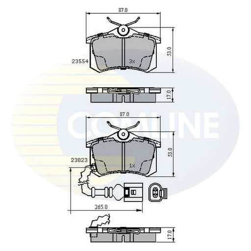 Comline 4 x Rear Brake Pad Set CBP2797