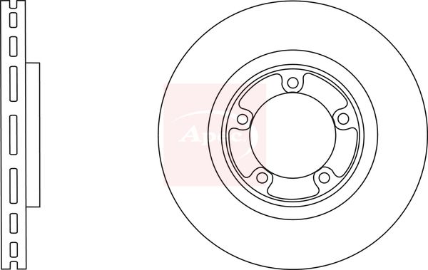 Apec 2 x Brake Disc Set Vented
