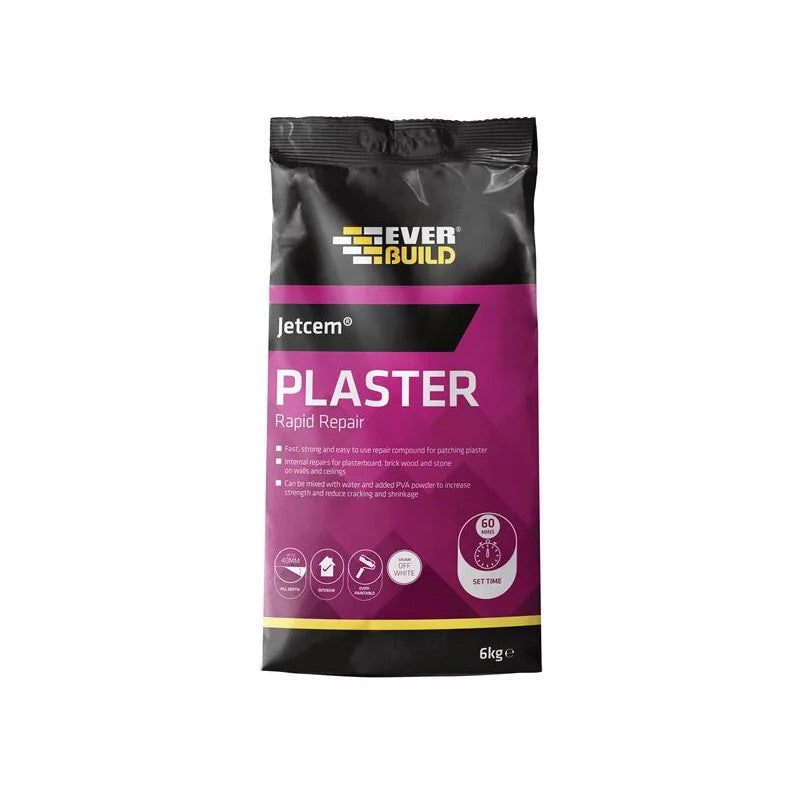 Everbuild Sika 2pc Jetcem Quick Set Patching Plaster 6kg - 620437 kit