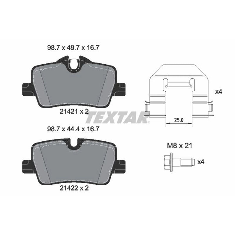 Textar Rear Brake Pad Set 2142101