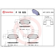 Brembo 4 x Front Brake Pad Set P18025