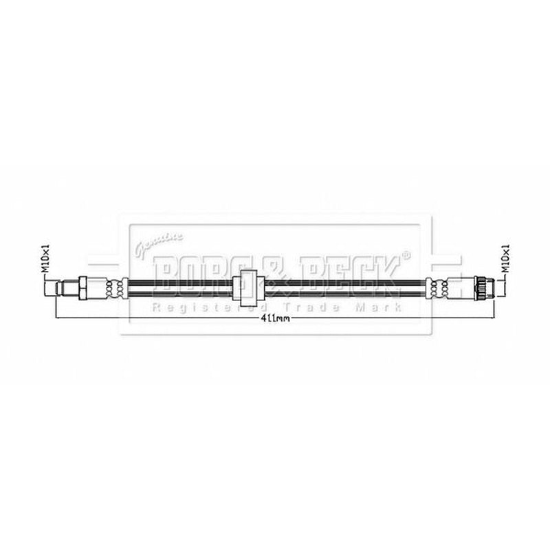 Borg & Beck Brake Hydraulic Hose Line Rear Left BBH8848