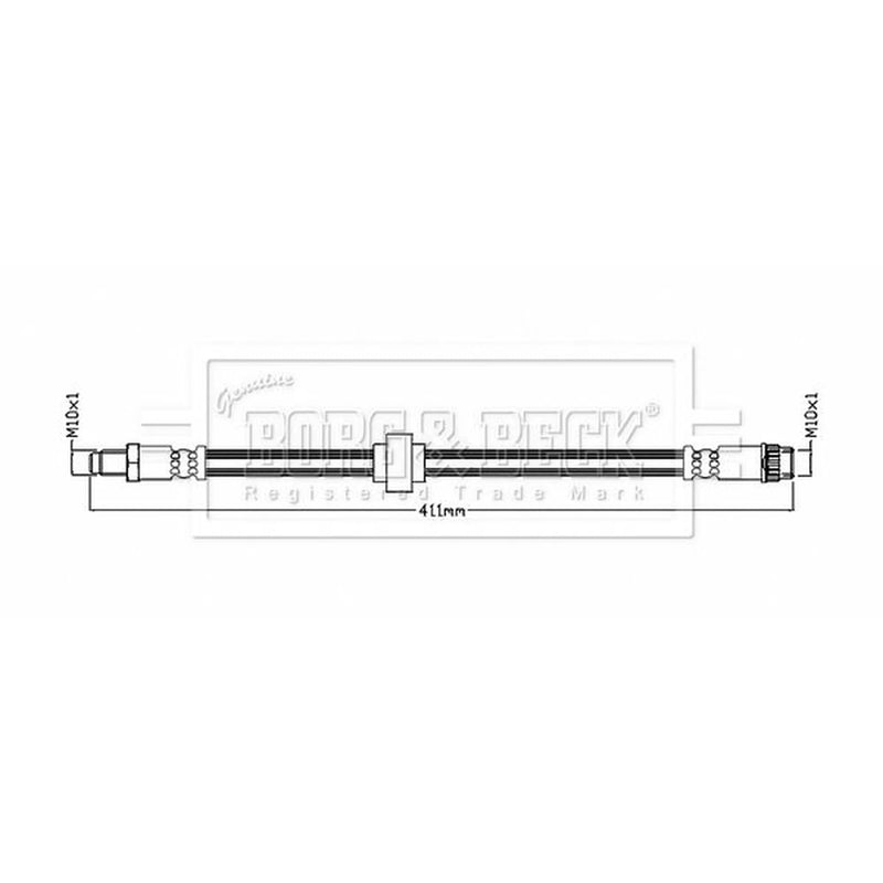 Borg & Beck Brake Hydraulic Hose Line Rear Left BBH8848