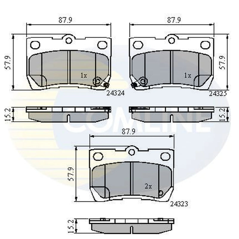 Comline 4 x Rear Brake Pad Set CBP31729