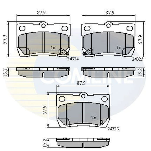 Comline 4 x Rear Brake Pad Set CBP31729