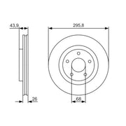 Bosch 2 x Vented Brake Discs 0986479R89 OE 40206JE20A 40206JG00A 40206JG00B 0 986 479 R89