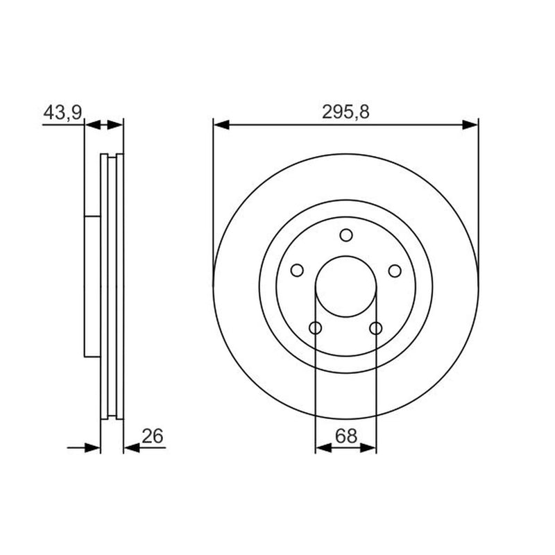 Bosch 2 x Vented Brake Discs 0986479R89 OE 40206JE20A 40206JG00A 40206JG00B 0 986 479 R89