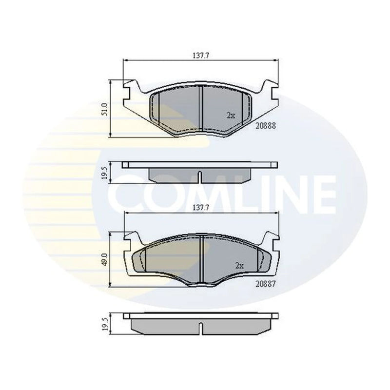 Comline 4 x Front Brake Pad Set CBP0149