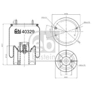 Febi Air Suspension Bellow 200mm 40329