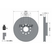 Textar 2 x Internally Vented Front Brake Discs 92093900