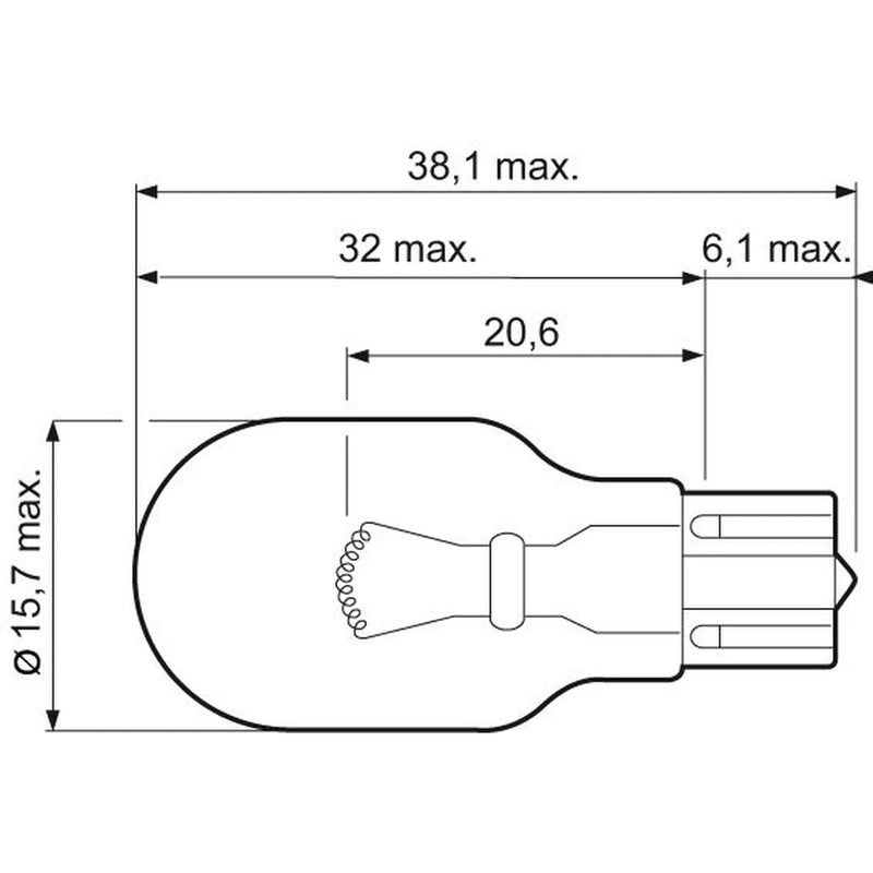 Valeo 10 x Indicator Turn Signal Bulb W2.1x9.5d 12V 16W 032215