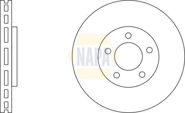 NAPA Front Vented & Rear Vented Brake Discs & Pads fits NISSAN NISSAN (DFAC)