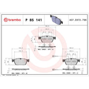 Brembo 4 x Front Brake Pad Set P85141