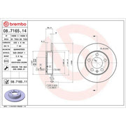 Brembo 2 x Solid Rear Brake Discs 08.7165.11