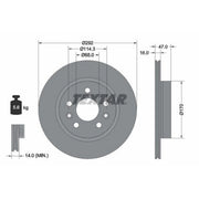 Textar 2 x Vented Rear Brake Discs 92352903