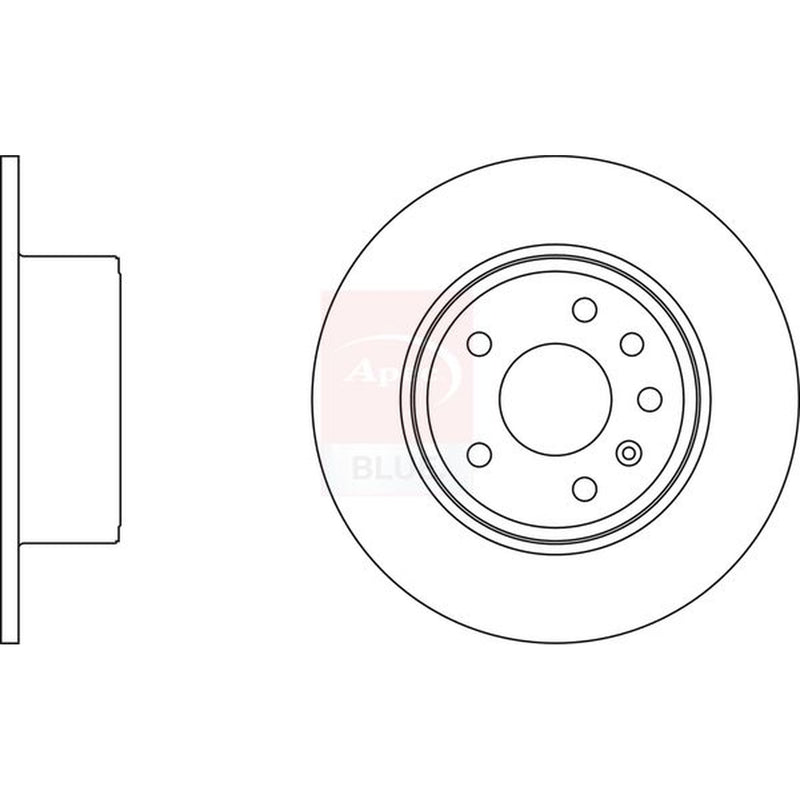 Apec 2 x Solid Rear Brake Discs SDK6025