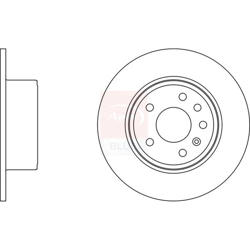 Apec 2 x Solid Rear Brake Discs SDK6025
